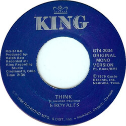 The 5 Royales Dedicated To The One I Love USED VINYL 7INCH 45 RPM REISSUE MONO
