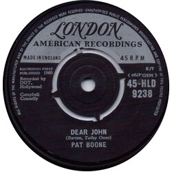 Pat Boone Dear John USED VINYL 7INCH 45 RPM