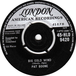 Pat Boone Big Cold Wind / That's My Desire USED VINYL 7INCH 45 RPM SINGLE