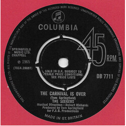 The Seekers The Carnival Is Over USED VINYL 7INCH 45 RPM SINGLE