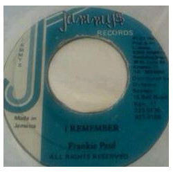 Frankie Paul I Remember USED VINYL 7INCH SINGLE 45 RPM