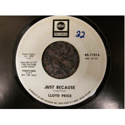 Lloyd Price Just Because / Personality USED VINYL 7INCH 45 RPM SINGLE PROMO