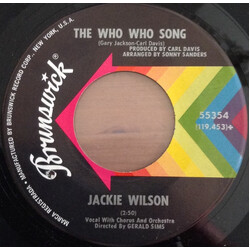 Jackie Wilson The Who Who Song / Since You Showed Me How To Be Happy USED VINYL 7INCH 45 RPM SINGLE