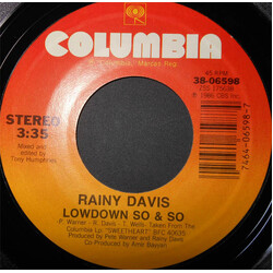Rainy Davis Lowdown So & So USED VINYL 7INCH STYRENE