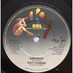 Hot Cuisine Skunkin' USED VINYL 7INCH 45 RPM STEREO