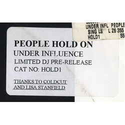 Under Influence People Hold On USED VINYL 12INCH PROMO WHITE LABEL