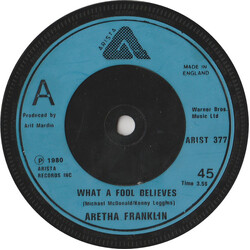 Aretha Franklin What A Fool Believes Vinyl 7" USED