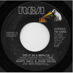 Daryl Hall & John Oates Did It In A Minute USED VINYL 7INCH 45 RPM STYRENE
