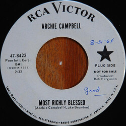 Archie Campbell Do Lord / Most Richly Blessed USED VINYL 7INCH 45 RPM PROMO MONO