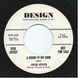 Julie Joyce A Room Of My Own Vinyl 7" USED