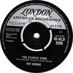 Pat Boone The Exodus Song / There's A Moon Out Tonight USED VINYL 7INCH 45 RPM SINGLE