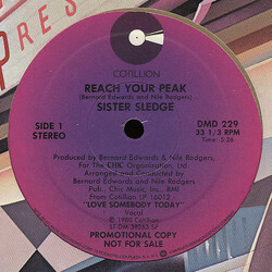 Sister Sledge Reach Your Peak USED VINYL 12INCH 33 S RPM SINGLE PROMO STEREO