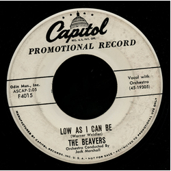 The Beavers (5) Low As I Can Be Vinyl 7" USED