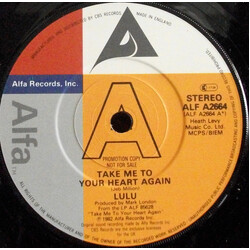 Lulu Take Me To Your Heart Again USED VINYL 7INCH 45 RPM PROMO