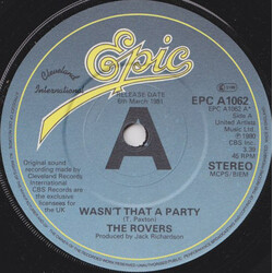 The Rovers (3) Wasn't That A Party / Matchstalk Men And Matchstalk Cats And Dogs USED VINYL 7INCH 45 RPM SINGLE PROMO STEREO