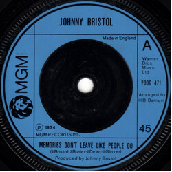 Johnny Bristol Memories Don't Leave Like People Do USED VINYL 7INCH 45 RPM SINGLE