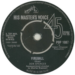 Don Spencer Fireball USED VINYL 7INCH 45 RPM SINGLE REPRESS