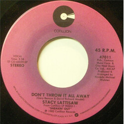 Stacy Lattisaw Don't Throw It All Away / Down For You VINYL 7" USED