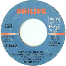 The Mystic Moods Orchestra Sounds Of Silence - Scarborough Fair/Canticle USED VINYL 7INCH 45 RPM STYRENE