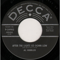 Al Hibbler After The Lights Go Down Low Vinyl 7" USED
