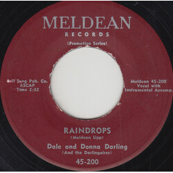 Dale And Donna Darling / The Darlingaires Raindrops USED VINYL 7INCH 45 RPM