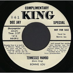 Bonnie Lou Tennessee Mambo / Train Whistle Blues Vinyl 7" USED