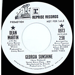 Dean Martin / Jimmy Bowen Orchestra & Chorus Georgia Sunshine USED VINYL 7INCH 45 RPM PROMO