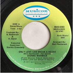 Dionne Warwick Only Love Can Break A Heart Vinyl 7" USED