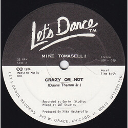 Mike Tomaselli Crazy Or Not USED VINYL 12INCH 33 S RPM