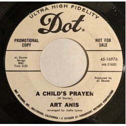 Art Anis A Child's Prayer/Heartstrings USED VINYL 7INCH 45 RPM SINGLE PROMO
