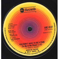 Marilyn McCoo & Billy Davis Jr. You Don't Have To Be A Star (To Be In My Show) Vinyl 7" USED