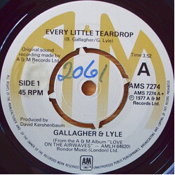 Gallagher & Lyle Every Little Teardrop Vinyl 7" USED