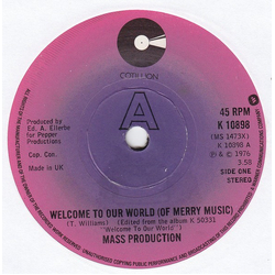Mass Production Welcome To Our World (Of Merry Music) Vinyl 7" USED