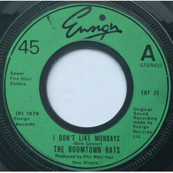 The Boomtown Rats I Don't Like Mondays USED VINYL 7INCH 45 RPM SINGLE STEREO