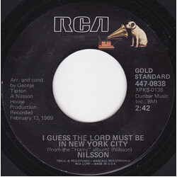 Harry Nilsson I Guess The Lord Must Be In New York City / Everybody's Talkin' USED VINYL 7INCH 45 RPM REISSUE STYRENE