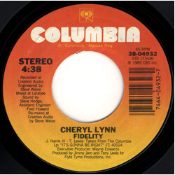 Cheryl Lynn Fidelity USED VINYL 7INCH 45 RPM