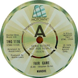 Mandré Fair Game / Light Years (Opus IV) USED VINYL 7INCH 45 RPM PROMO