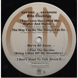 Rita Coolidge Anytime... Anywhere Vinyl LP USED