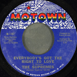 The Supremes Everybody's Got The Right To Love / But I Love You More USED VINYL 7INCH 45 RPM SINGLE STYRENE