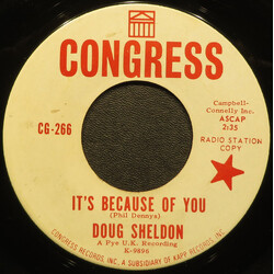 Doug Sheldon It's Because Of You USED VINYL 7INCH 45 RPM PROMO