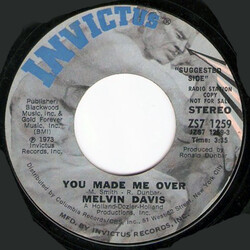 Melvin Davis (2) You Made Me Over / I'm Worried USED VINYL 7INCH 45 RPM SINGLE PROMO STYRENE STEREO