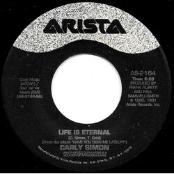 Carly Simon Life Is Eternal USED VINYL 7INCH 45 RPM SINGLE