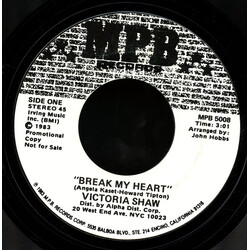 Victoria Shaw Break My Heart USED VINYL 7INCH SINGLE