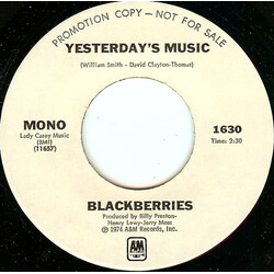 Blackberries Yesterday's Music USED VINYL 7INCH 45 RPM PROMO STEREO MONO