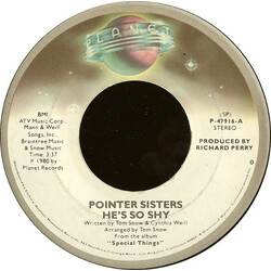 Pointer Sisters He's So Shy USED VINYL 7INCH 45 RPM SINGLE STEREO