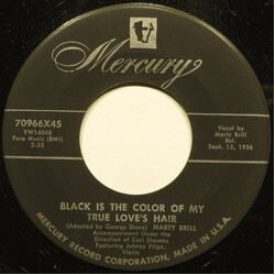 Marty Brill Black Is The Color Of My True Love's Hair USED VINYL 7INCH 45 RPM