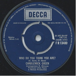 Candlewick Green Who Do You Think You Are? Vinyl 7" USED