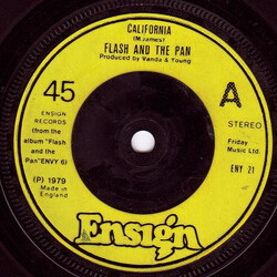 Flash & The Pan California USED VINYL 7INCH 45 RPM SINGLE