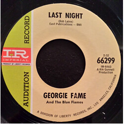 Georgie Fame & The Blue Flames Last Night / Funny How Time Slips Away USED VINYL 7INCH 45 RPM PROMO