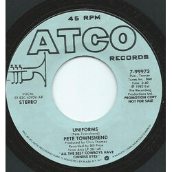 Pete Townshend Uniforms USED VINYL 7INCH 45 RPM PROMO STEREO MONO